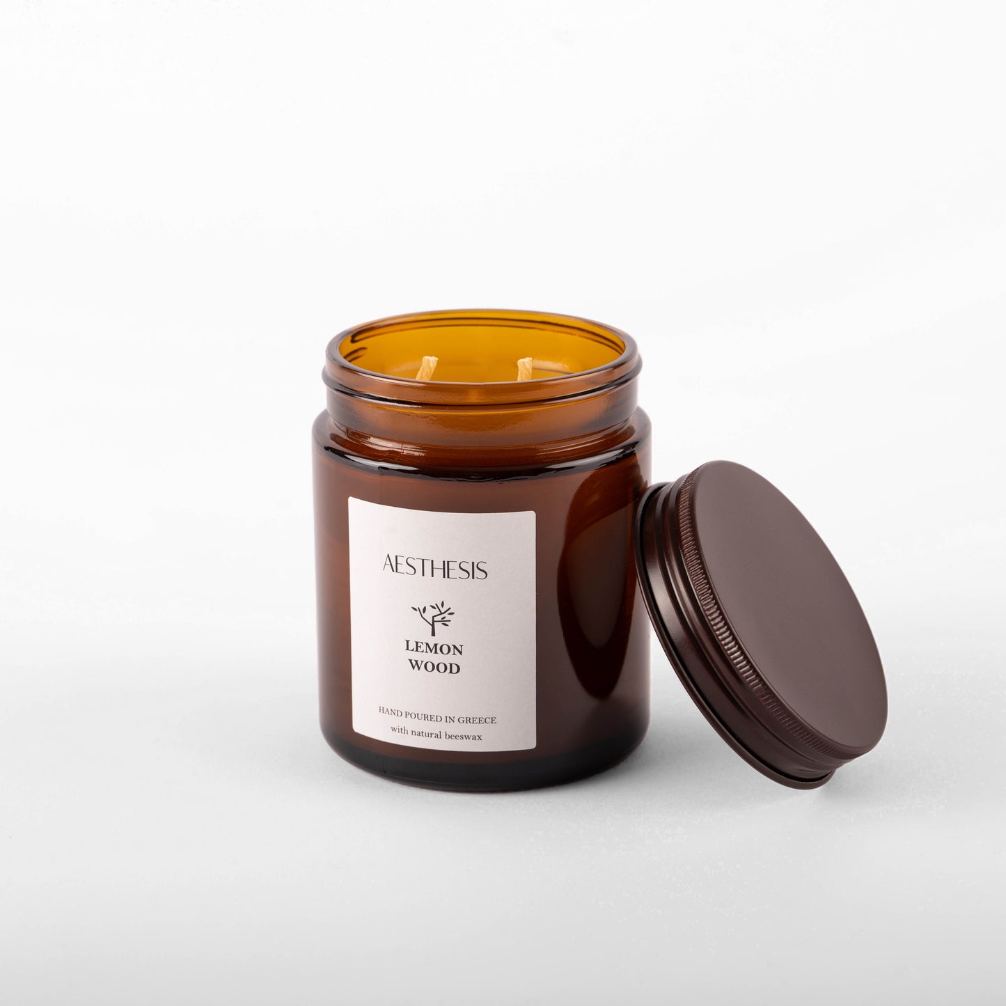 Aethsethis Lemon Wood Scented Beeswax Candle 200g
