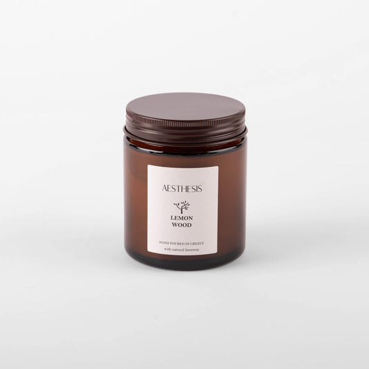 Aethsethis Lemon Wood Scented Beeswax Candle 200g