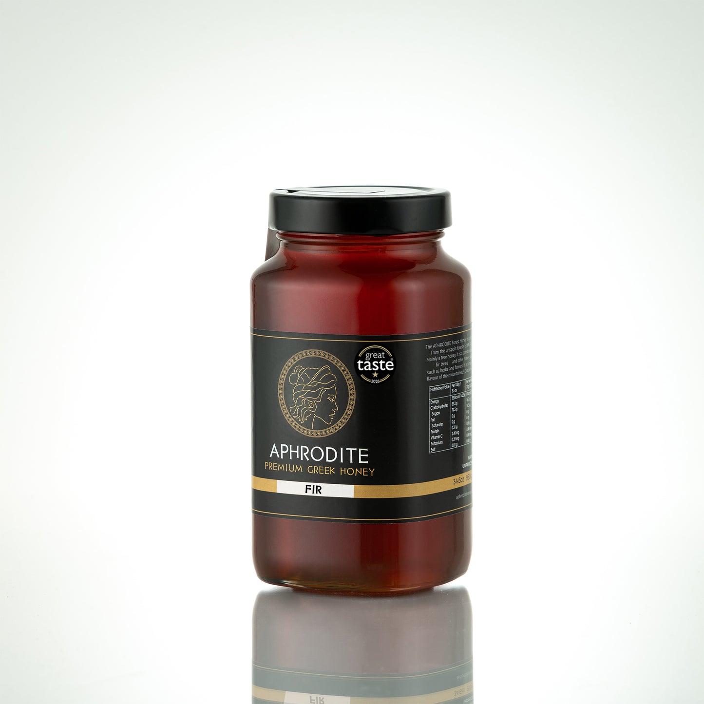 Aphrodite Raw Fir Honey 950g jar with 2026 Great Taste award, Greek tree honey